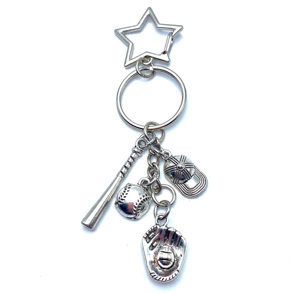 Baseball Keychain Bag Charm Softball